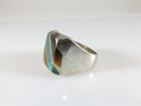 Size 11.5 925 Sterling Inlaid Malachite & Tiger Eye Mexico Men's Ring 925MC - Just Stuff I Sell