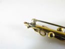 Antique Edwardian Victorian 9K Yellow Gold Seed Pearl Turquoise Bar Pin 1 1/2" - Just Stuff I Sell