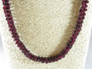 Fabulous 26" Natural Polished Burgundy Garnet Strung Bead Strand Necklace - Just Stuff I Sell