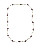 14K Yellow Gold & Cut Amethyst Beaded Necklace 5.6 grams TW For Clasp Repair — For Restoration • 14K, Gold • Diamond, Amethys