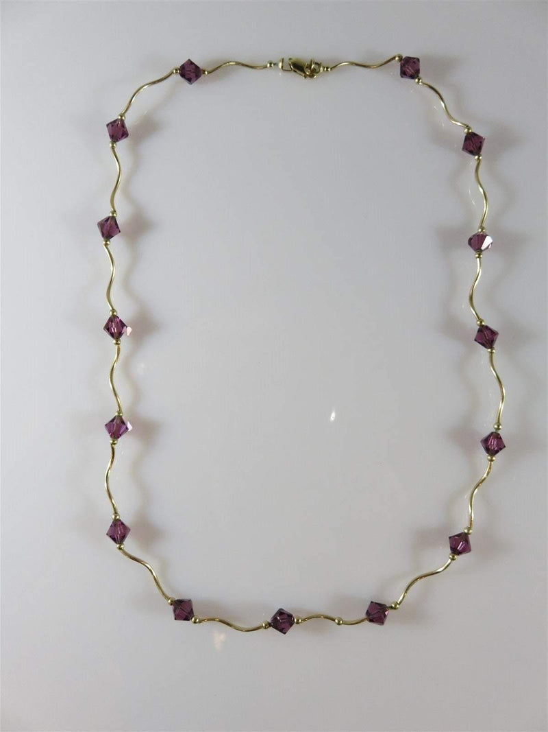 14K Yellow Gold & Cut Amethyst Beaded Necklace 5.6 grams TW For Clasp Repair - Just Stuff I Sell