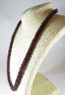 Fabulous 26" Natural Polished Burgundy Garnet Strung Bead Strand Necklace - Just Stuff I Sell