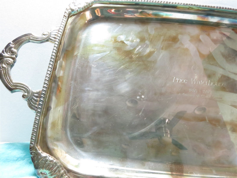 Tiffany & Co Serving Tray Price Waterhouse 1890-1990 Century of Client Service - Just Stuff I Sell