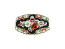 Vintique Floral Micro Mosaic Grand Tour Style Souvenir Brooch Floral Design — Brooches • Silver — front view