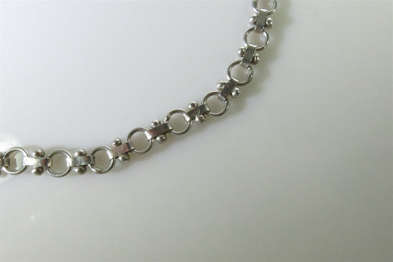 Steampunk Cool 18" 950 Sterling Silver Alternate Circle Ball Bar Necklace Heavy - Just Stuff I Sell