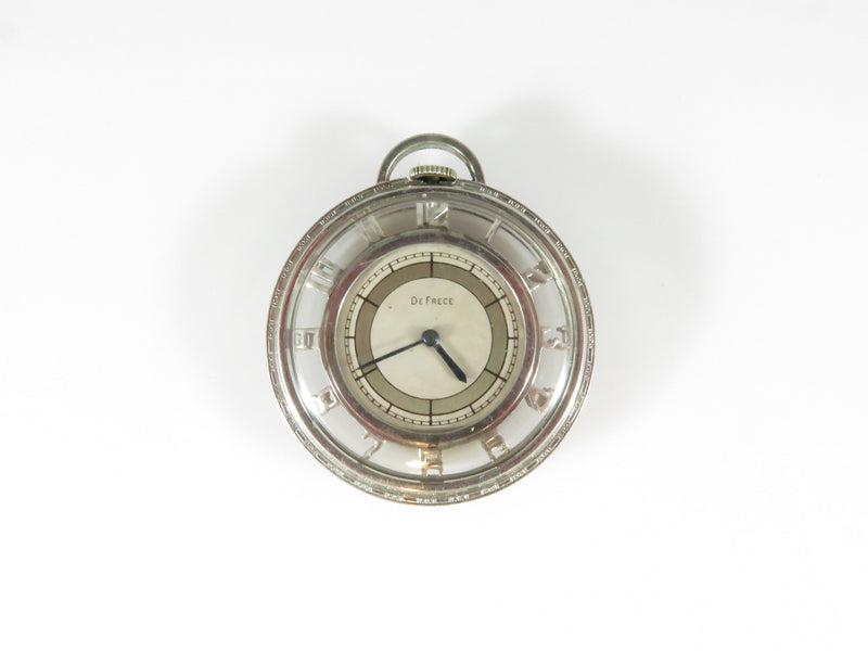 Vintage De Frece Skeleton Pocket Watch Art Deco Style Running Circa 1940's - Just Stuff I Sell