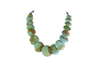 Gorgeous High Polish Green & Brown Santo Domingo Style Turquoise Disc Necklace - Just Stuff I Sell