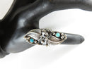 Stunning Navajo Floral Leaf Turquoise Ring Size 8 Herman Smith Pointer Ring - Just Stuff I Sell