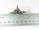 Stunning Navajo Floral Leaf Turquoise Ring Size 8 Herman Smith Pointer Ring - Just Stuff I Sell