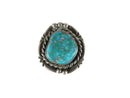 Sterling & Turquoise Large Bold Biker Ring Size 9.75 Fab Pinky Ring - Just Stuff I Sell