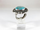 Sterling & Turquoise Large Bold Biker Ring Size 9.75 Fab Pinky Ring - Just Stuff I Sell