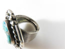 Sterling & Turquoise Large Bold Biker Ring Size 9.75 Fab Pinky Ring - Just Stuff I Sell