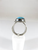 Men's Sterling Silver Turquoise Solitaire Statement Biker Ring Size 10.5 - Just Stuff I Sell