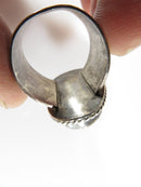 Men's Sterling Silver Turquoise Solitaire Statement Biker Ring Size 10.5 - Just Stuff I Sell