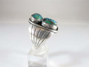 Antique Sterling Silver 3 Turquoise Handmade Men's Biker Ring Size 12 - Just Stuff I Sell