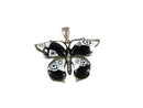 Vintage Murano Glass Millefiori & Sterling Silver Butterfly Pendant — Charms & Pendants • Sterling Silver, Silver — front vie