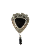 Vintage Sterling VH Vernon Haskie Bull Bear Onyx Navajo Brooch Pin Pendant - Just Stuff I Sell
