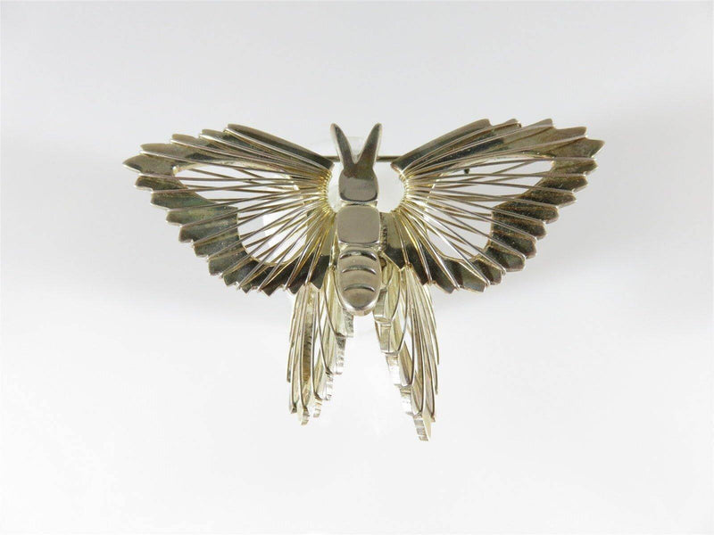 Fabulous Vintage Artisan Sterling Silver Butterfly Brooch Scarf Pin Mexico - Just Stuff I Sell