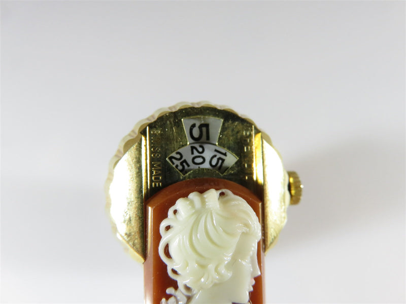 Vintage Rare Spendid Swiss Made Cameo Ring Watch Adjustable Ring - Just Stuff I Sell