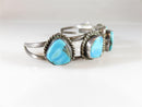 Vintage 5 Turquoise Stone Sterling Silver Navajo Cuff Bracelet Approx 6" Wrist - Just Stuff I Sell