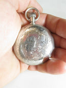 Waltham Watch 7J 18S Fahys Coin Silver Fancy Double Hunter Case No 1 Model 1883 - Just Stuff I Sell