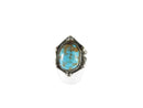 Fabulous Native American Natural Blue Gem Turquoise Cabochon Turtle Ring - Just Stuff I Sell