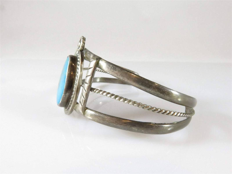 Antique Navajo Style 1925 Sterling Silver Turquoise Fred Harvey Era Cuff - Just Stuff I Sell