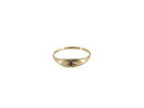Antique 10K Gold Pink Stone Solitaire Children's Ring Size 2 1/2 — Victorian Edwardian • 10K, Gold — front view