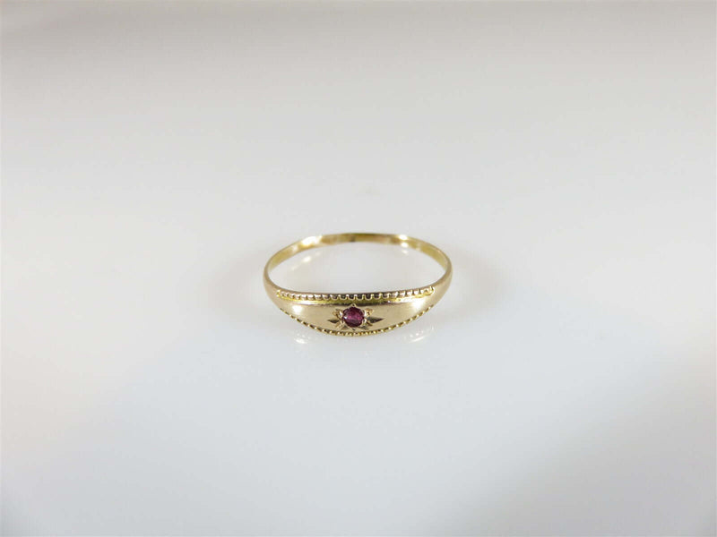 Antique 10K Gold Pink Stone Solitaire Children's Ring Size 2 1/2 - Just Stuff I Sell