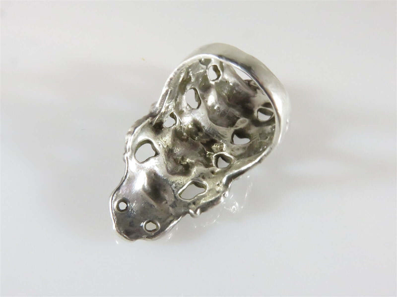 Antique Art Nouveau Cini Style Sterling Silver 3 Lady Face Flowing Hair Ring 7 - Just Stuff I Sell