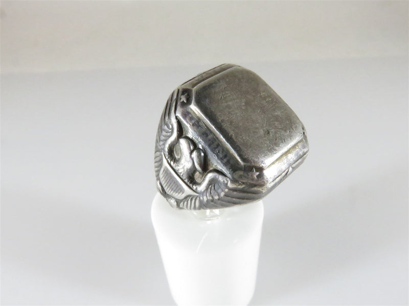Vintique Sterling Silver Navy Military Signet Ring Size 10.25 - Just Stuff I Sell
