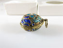 Sterling Silver Gold Washed Enameled Paste Faberge Egg Charm American Russian Co - Just Stuff I Sell