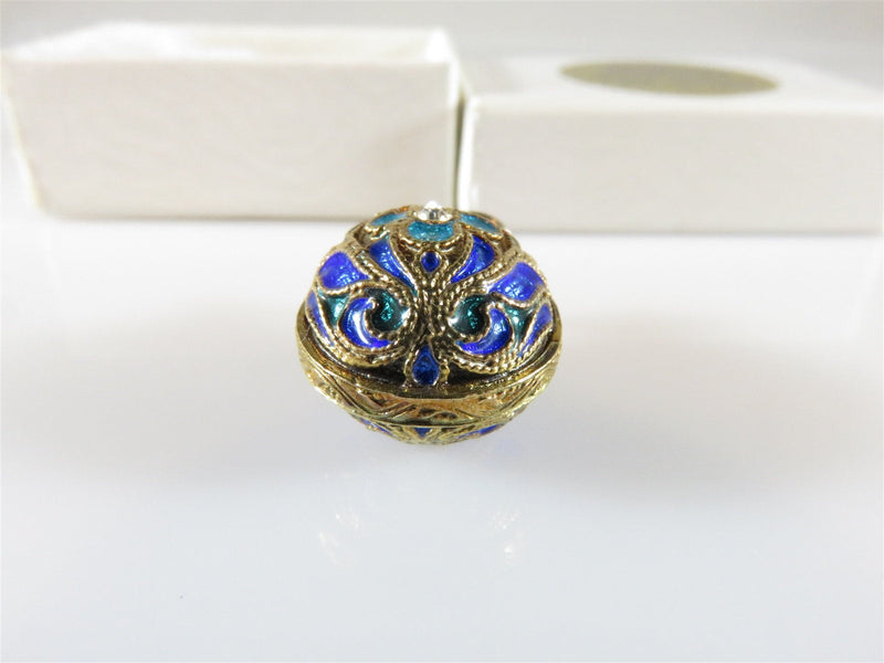 Sterling Silver Gold Washed Enameled Paste Faberge Egg Charm American Russian Co - Just Stuff I Sell