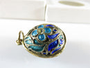 Sterling Silver Gold Washed Enameled Paste Faberge Egg Charm American Russian Co - Just Stuff I Sell