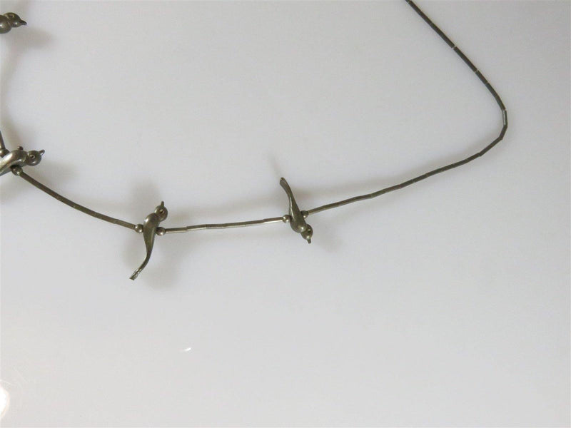 Vintage Zuni Style Liquid Silver Bird Fetish Necklace 16" TL - Just Stuff I Sell