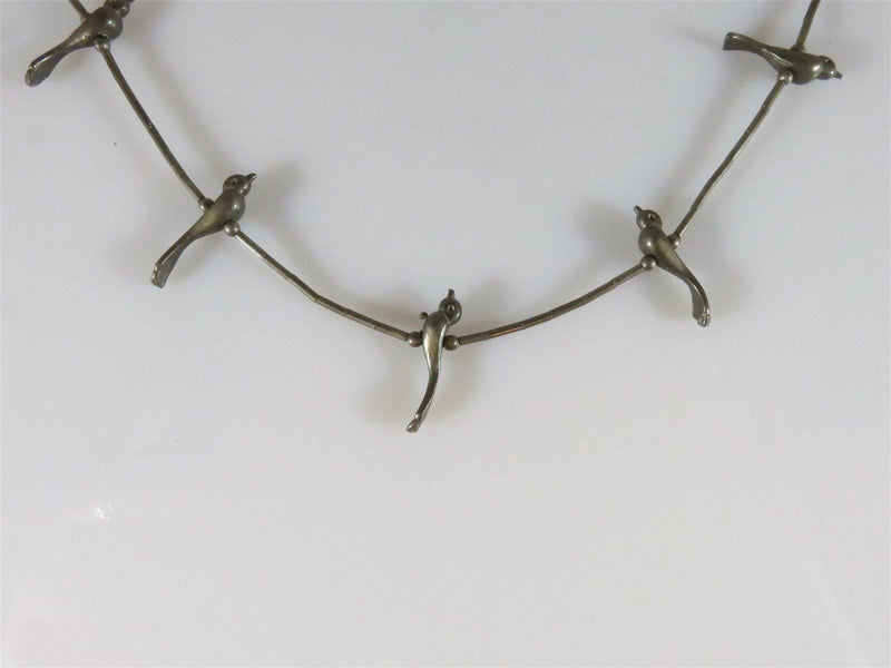 Vintage Zuni Style Liquid Silver Bird Fetish Necklace 16" TL - Just Stuff I Sell