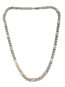 For Ian; Approx 22" Heavy Figaro Sterling Silver Chain Necklace 51.2 grams — Necklaces • Sterling Silver, Silver — front view
