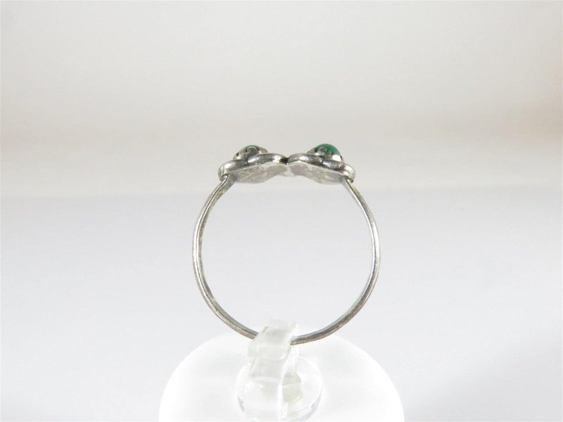 Cute, Petite Double Heart w/Jade Stone Sterling Silver Size 6.5 - Just Stuff I Sell