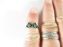 Cute, Petite Double Heart w/Jade Stone Sterling Silver Size 6.5 - Just Stuff I Sell