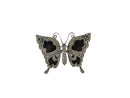 17.2 Gram Sterling Silver, Onyx & Marcasite Butterfly Brooch 2" Approx — Brooches • Sterling Silver, Silver — front view