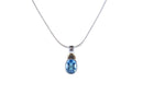Lorenzo 925 + 18K Oval Cut Blue Topaz & 17" Sterling Italy 1.5mm Snake Chain — Necklaces • 18K, Gold • Topaz, Blue Topaz — fr