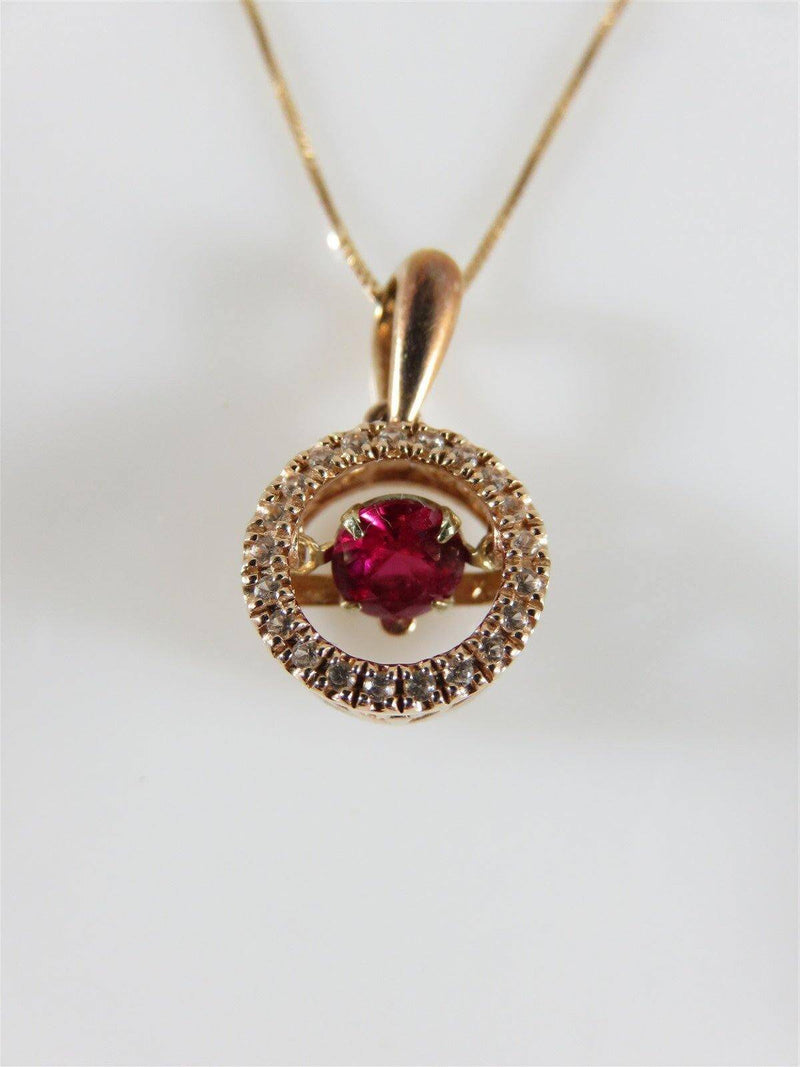 10K Rose Gold Designer 18" Necklace With Diamond Pink Sapphire Pendant - Just Stuff I Sell
