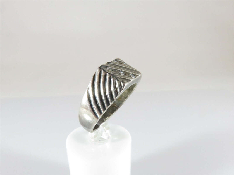 5 CZ Style Stone Sterling Silver Ring Men's Size 11 - Just Stuff I Sell