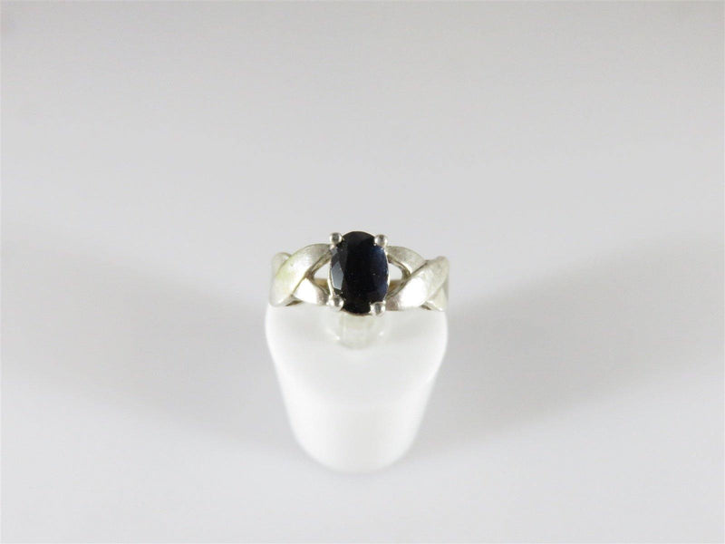 Quality Solitaire Oval Cut 1CT Dark Blue Sapphire Sterling Silver Ring Size 4.75 - Just Stuff I Sell
