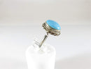 Southwestern Style Rope Trim Cabochon Turquoise Sterling Silver Ring Size 4.5 - Just Stuff I Sell