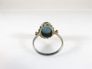 Southwestern Style Rope Trim Cabochon Turquoise Sterling Silver Ring Size 4.5 - Just Stuff I Sell