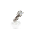 Sparkly Rhodium Plated Art Deco Style 10mm CZ Solitaire With Accents Size 6.5 — Clearance Items • Gold, White Gold — front vi