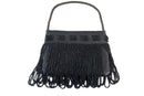 Lovely Vintage Evening Bag/Clutch Fiorucci Italy Gray Material Gray Metal Beads — Rarities — front view