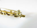 Antique Edwardian Victorian 9K Yellow Gold Seed Pearl Turquoise Bar Pin 1 1/2" - Just Stuff I Sell