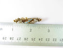 Antique Edwardian Victorian 9K Yellow Gold Seed Pearl Turquoise Bar Pin 1 1/2" - Just Stuff I Sell